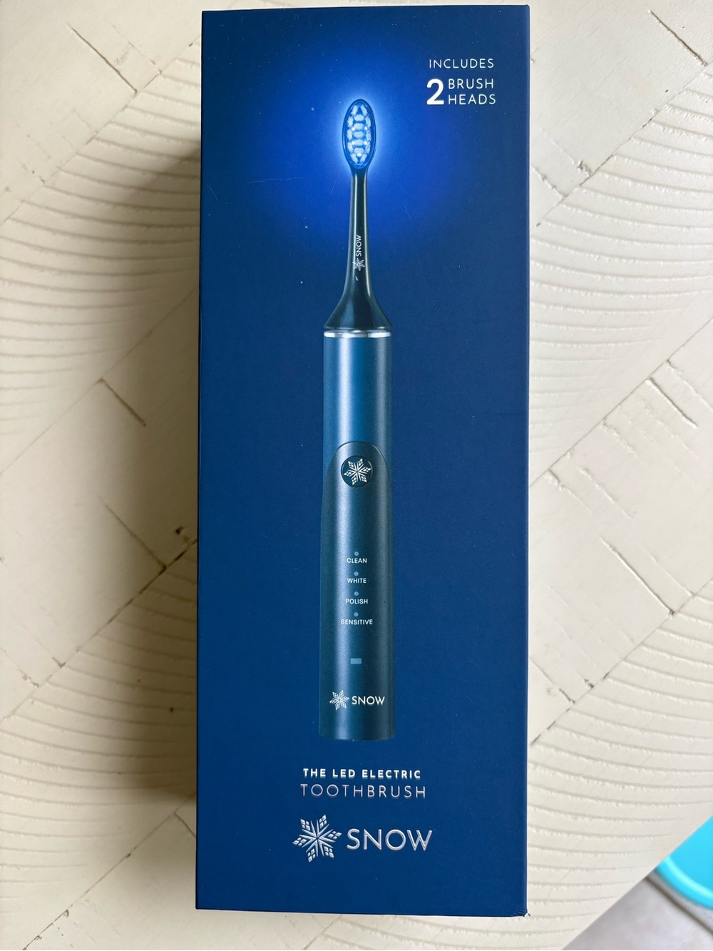 LED Electric Toothbrush in Navy Blue, with 4 Heads